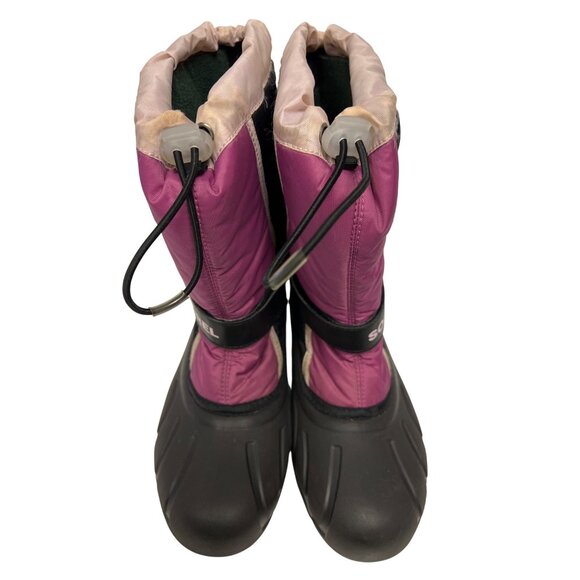 Sorel Flurry TP Pink Black Pull On Insulated Winter Snow Boots Women's Size  7 - Picture 5 of 10